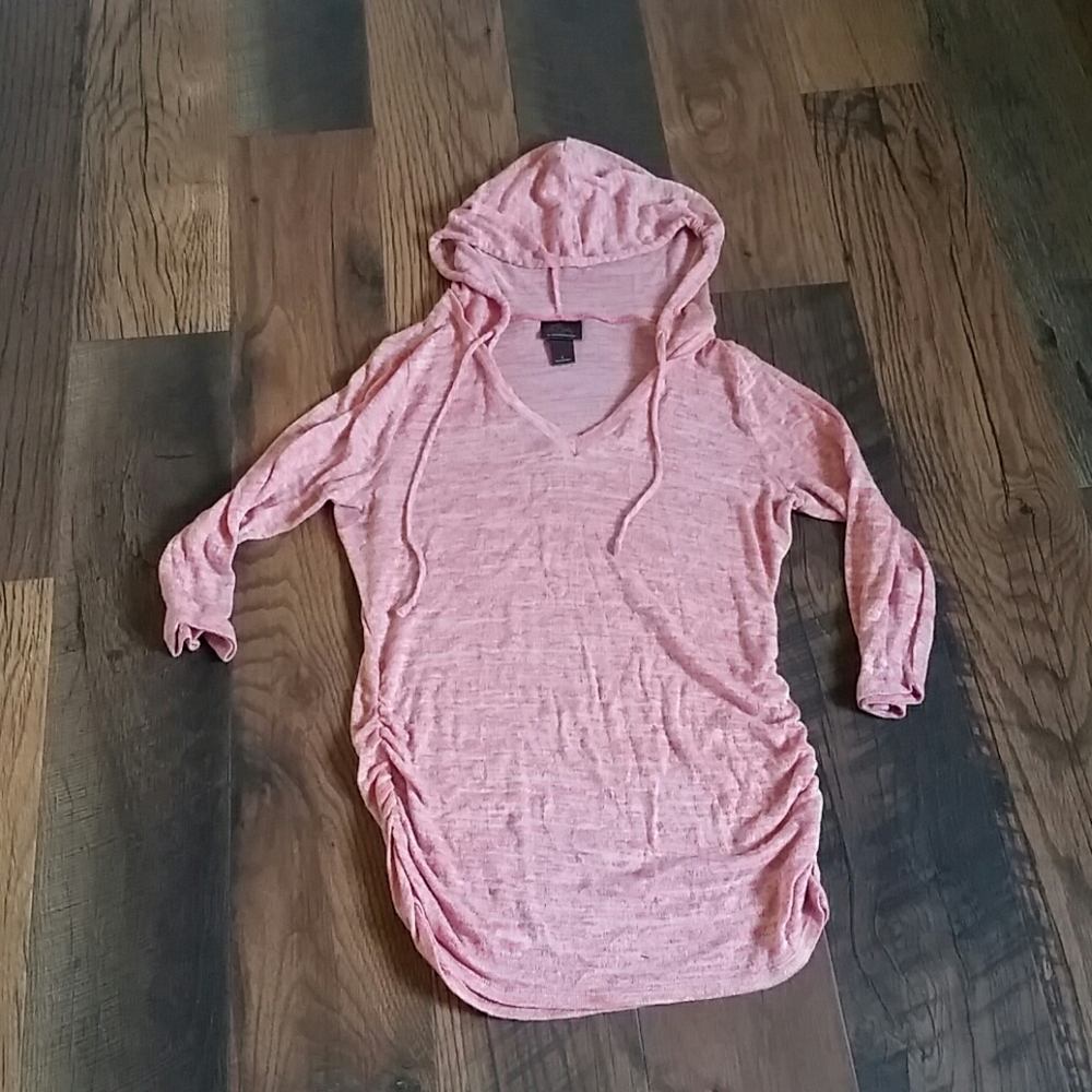 Motherhood Maternity Sporty 3/4 Sleeve Hooded Top